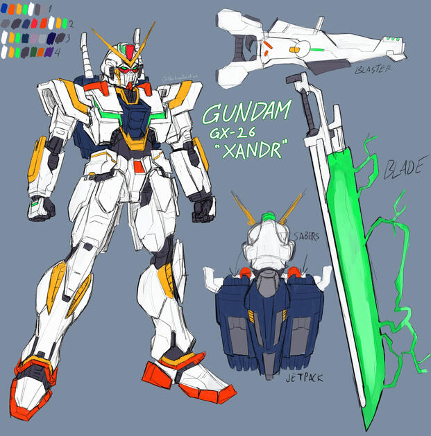 Original Gundam design ref sheet
